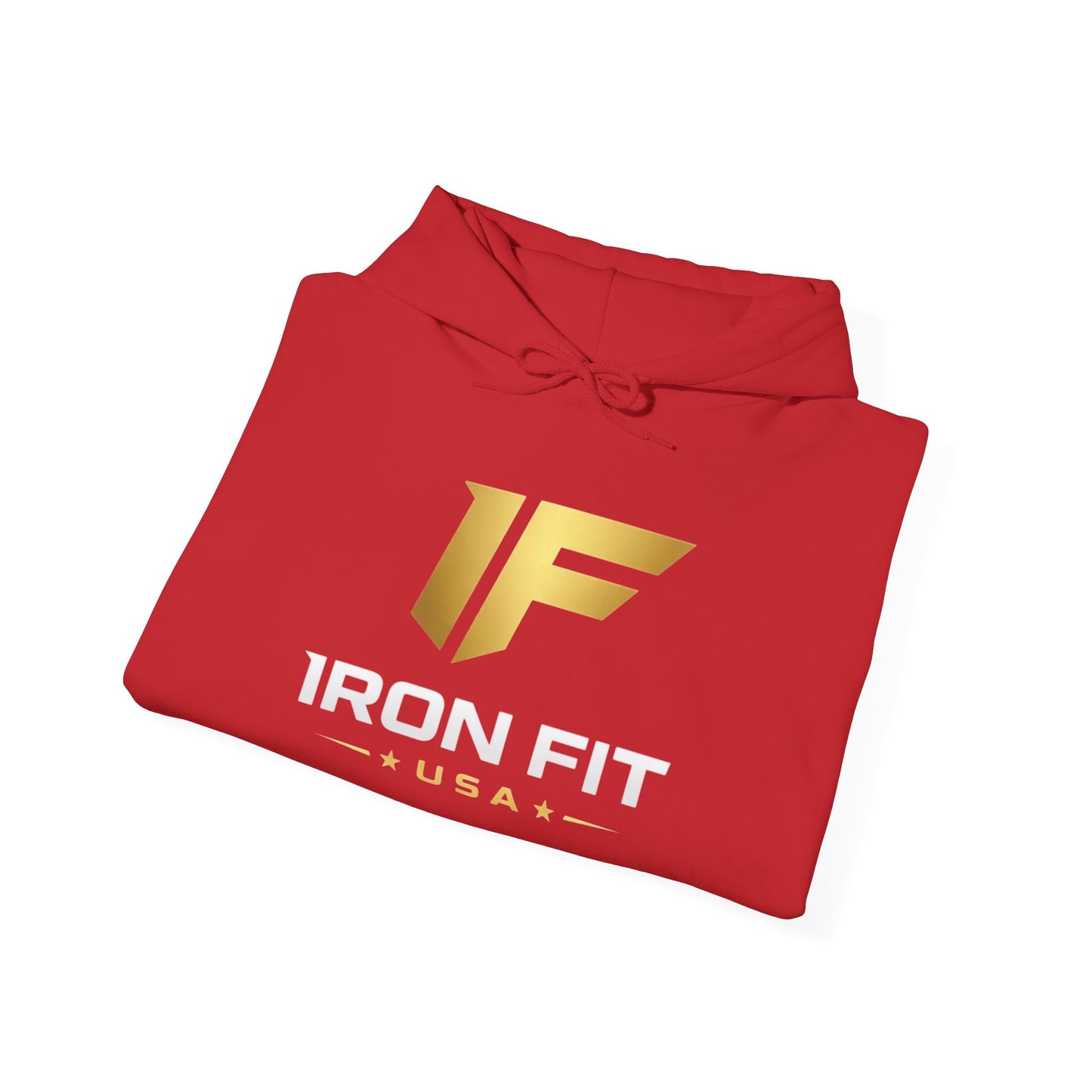 Iron Fit USA Hoodie – Gold IF Logo Athletic Pullover