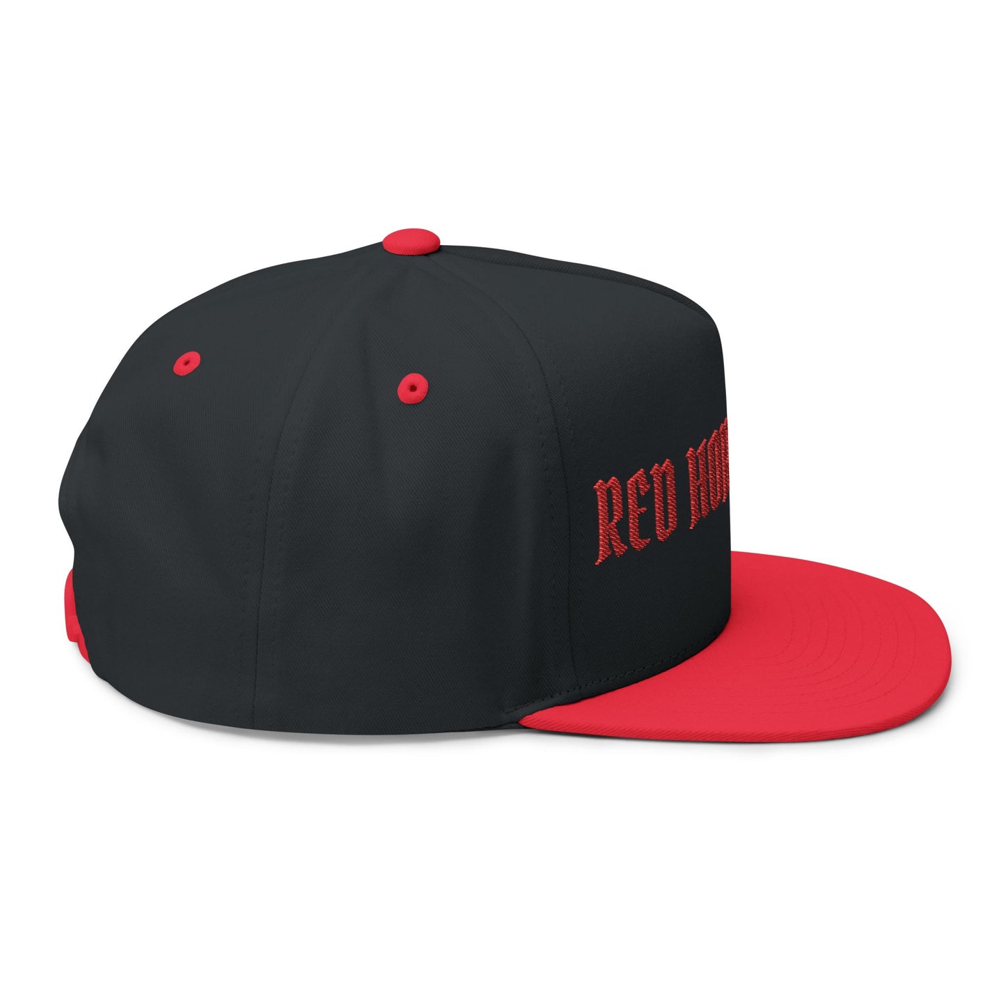 Embroidered Flat Bill Cap — "Red Horse Elite" Gothic Logo