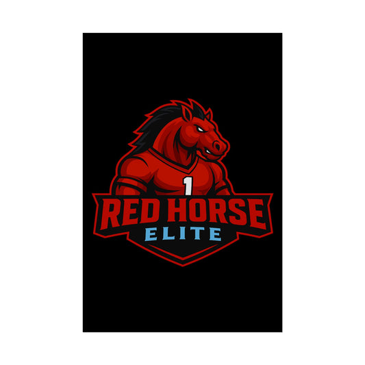 Red Horse Elite Logo Poster — Rolled Gaming Team Wall Art