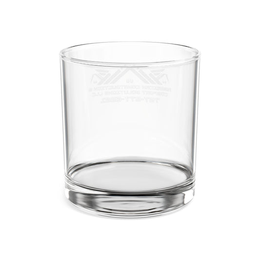 Engraved 10.5oz Whiskey Glass — Classic Rocks Tumbler with Subtle Crest Design