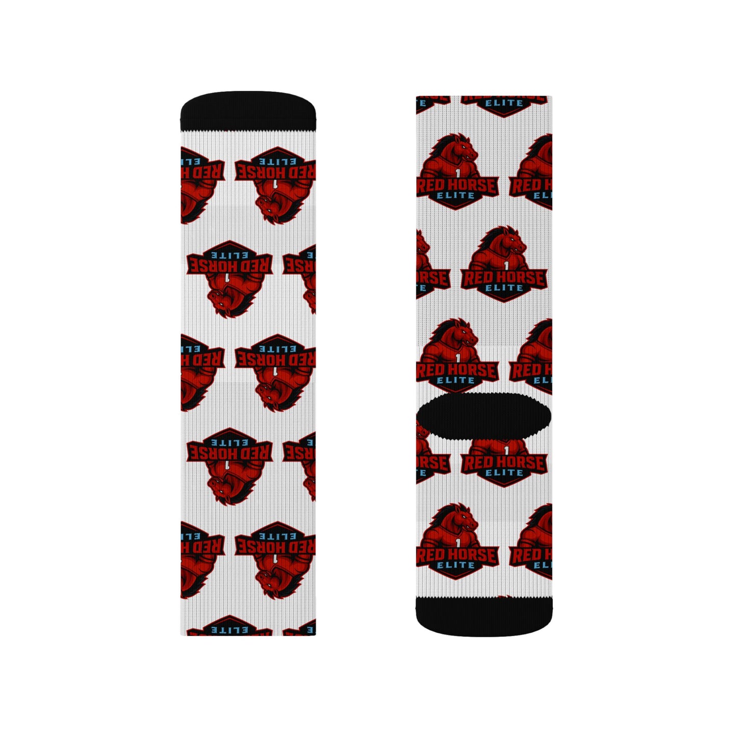 Red Horse Sublimation Socks — Cozy Novelty Crew Socks