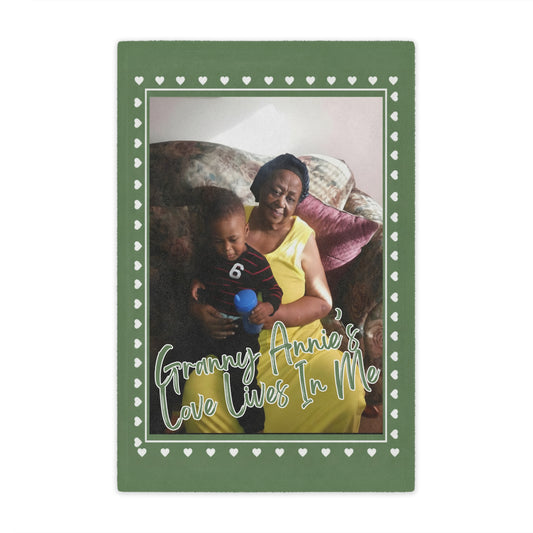 Personalized Photo Minky Blanket — "Granny Annie's Love Lives In Me" Keepsake