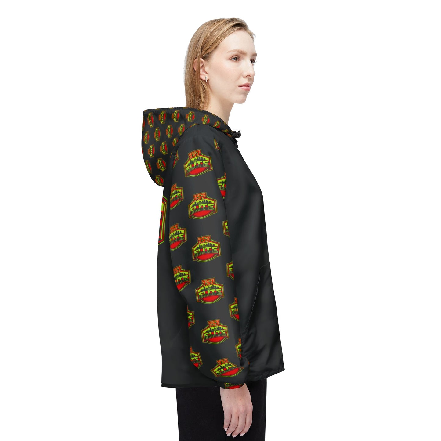 Elite Logo Windbreaker Jacket — All-Over Print Lightweight Hooded Jacket