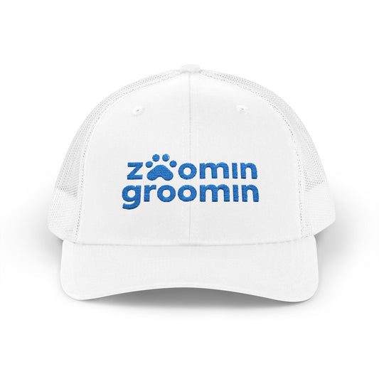 Embroidered Zoomin Groomin Snapback Trucker Cap - Perfect Gift for Pet Lovers, Dog Groomers, Animal Enthusiasts, Casual Wear, Fun Accessories