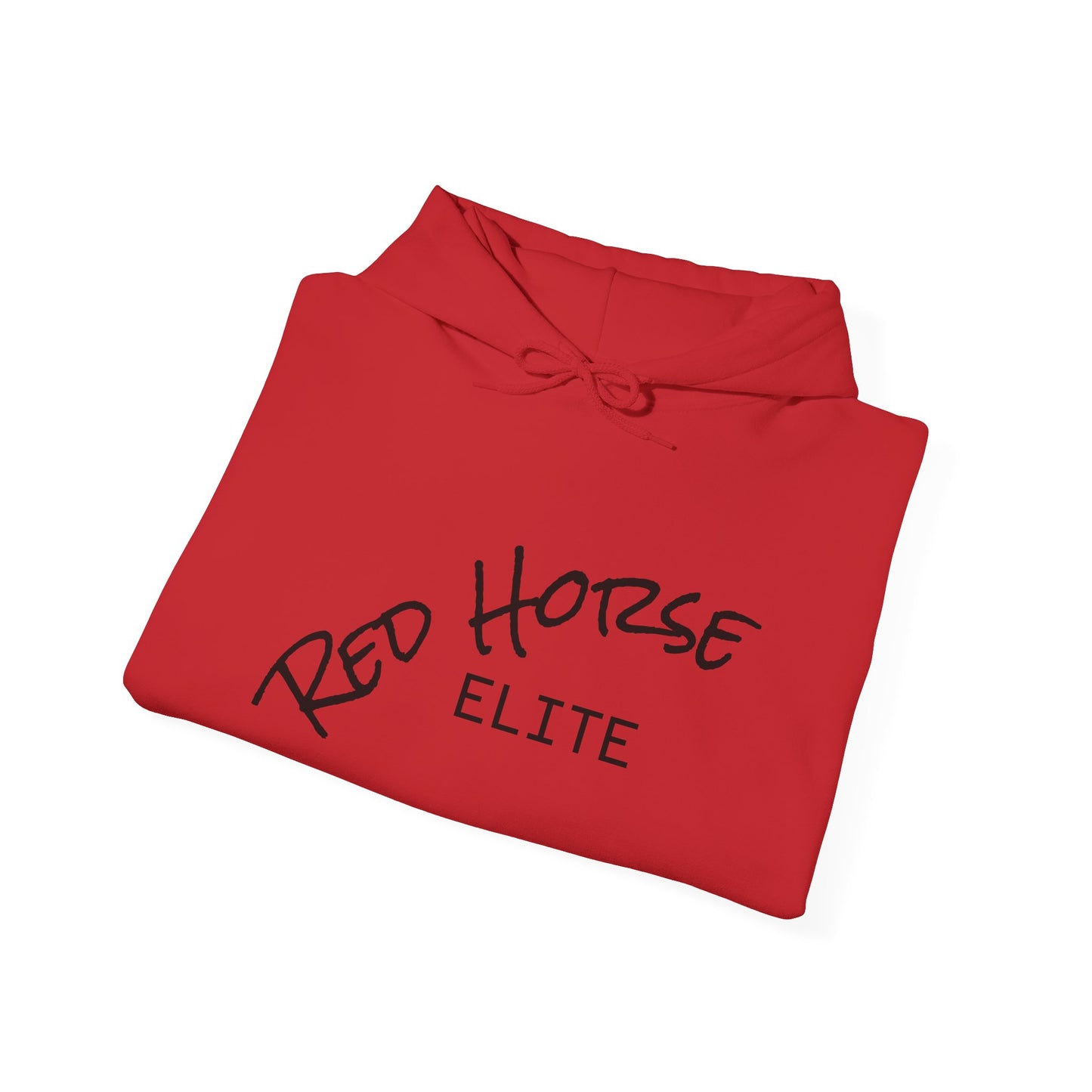 Red Horse Elite Hoodie — Minimal Script Logo Pullover
