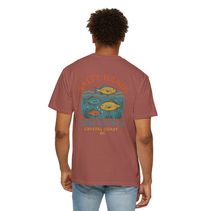Salty Hands Surf & Sun T-Shirt — Crystal Coast Fishing Graphic Tee