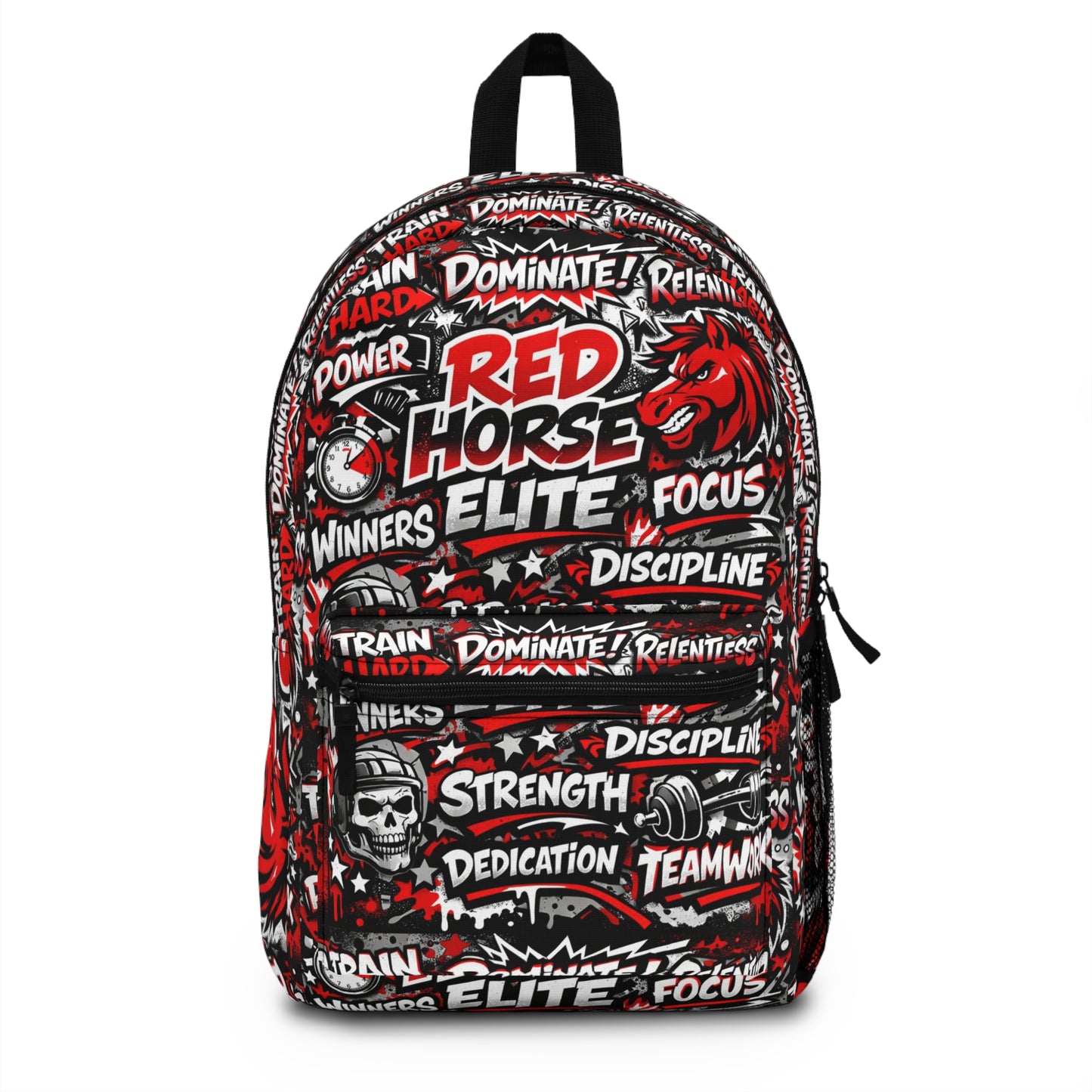 Red Horse Elite Motivational Backpack — Gym, Sports & School Bag with 'Red Horse Elite' Design