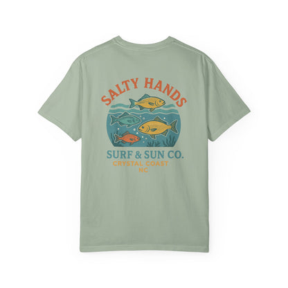 Salty Hands Surf & Sun T-Shirt — Crystal Coast Fishing Graphic Tee
