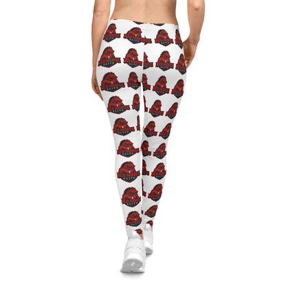 Women Red Horse Logo Pattern Leggings
