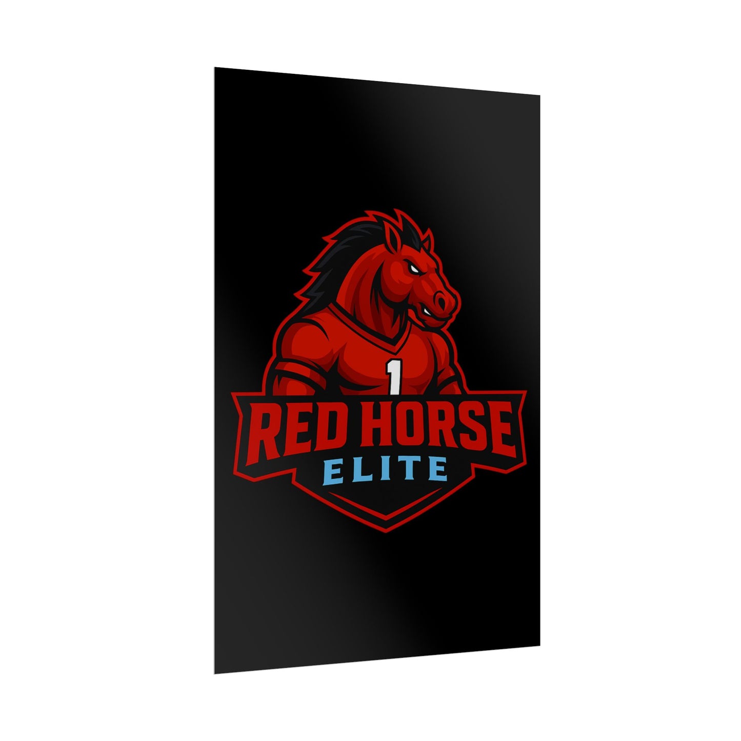 Red Horse Elite Logo Poster — Rolled Gaming Team Wall Art