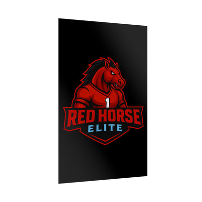 Red Horse Elite Logo Poster — Rolled Gaming Team Wall Art