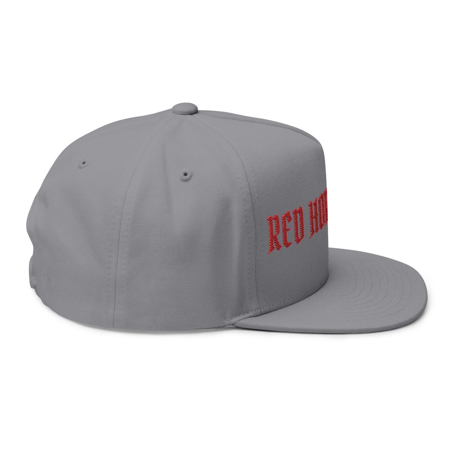 Embroidered Flat Bill Cap — "Red Horse Elite" Gothic Logo