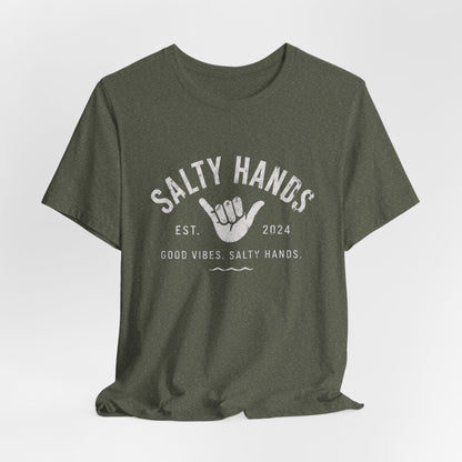 Salty Hands Tee — Good Vibes Surf T‑Shirt