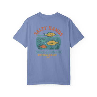 Salty Hands Surf & Sun T-Shirt — Crystal Coast Fishing Graphic Tee