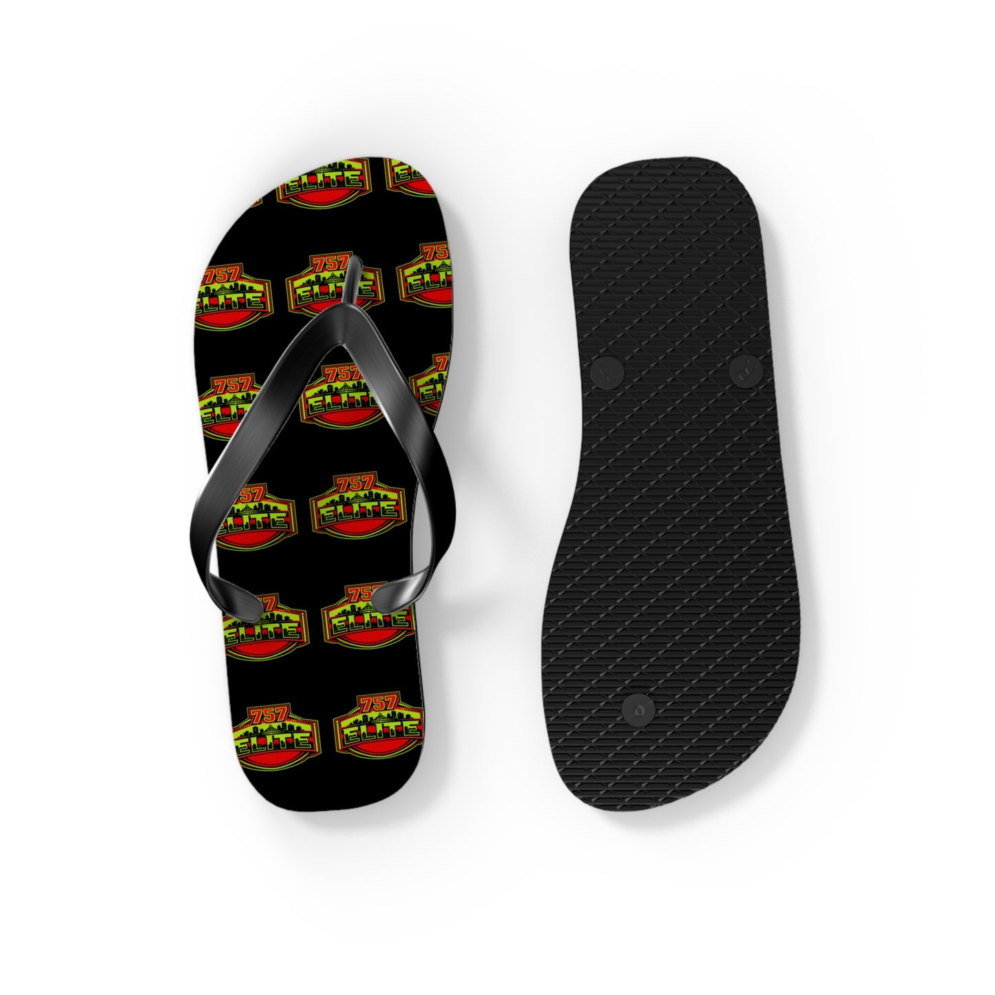 Elite Logo Flip Flops — Patterned Beach Sandals