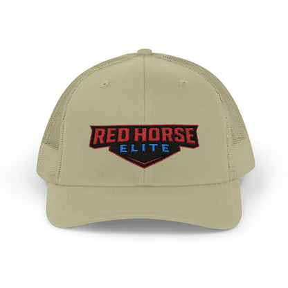 Red Horse Elite Trucker Cap — Embroidered Snapback Hat
