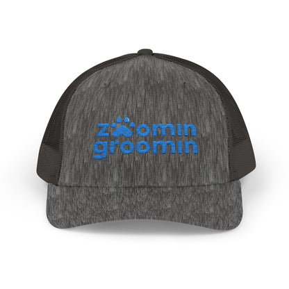 Embroidered Zoomin Groomin Snapback Trucker Cap - Perfect Gift for Pet Lovers, Dog Groomers, Animal Enthusiasts, Casual Wear, Fun Accessories