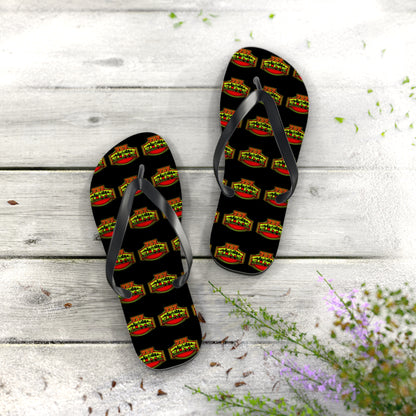Elite Logo Flip Flops — Patterned Beach Sandals