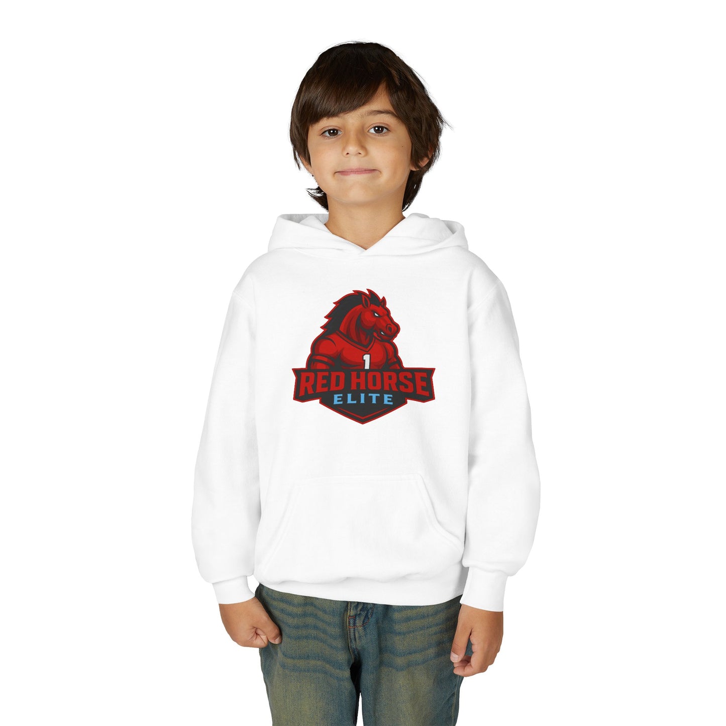 Youth Hoodie — Red Horse Elite Sports Logo Sweatshirt