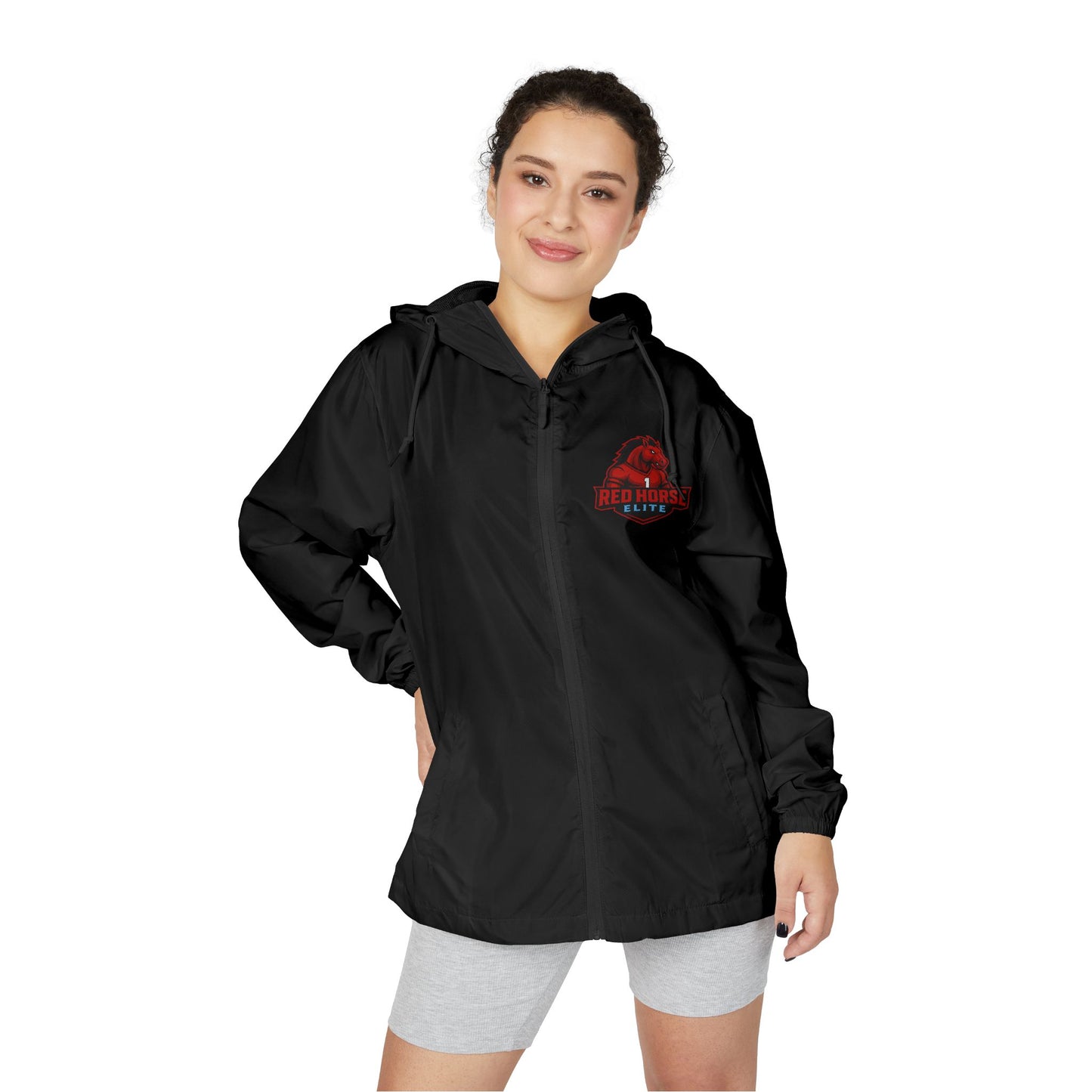 Windbreaker Jacket — 'The Herd' Red Graphic Hooded Windbreaker