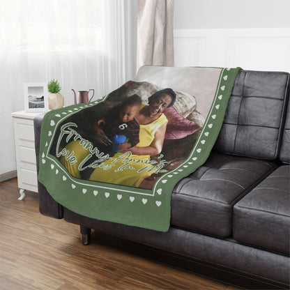 Personalized Photo Minky Blanket — "Granny Annie's Love Lives In Me" Keepsake