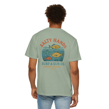Salty Hands Surf & Sun T-Shirt — Crystal Coast Fishing Graphic Tee
