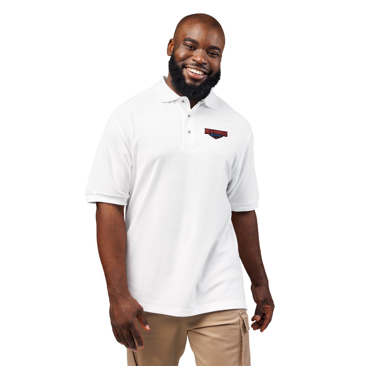 Embroidered Red Horse Elite Polo Shirt