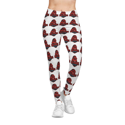 Women Red Horse Logo Pattern Leggings