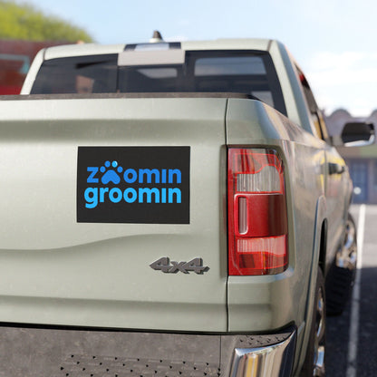 Zoomin Groomin Car Magnet, Pet Lover Gift, Car Decor, Dog Grooming Accessories, Animal Enthusiast Magnet