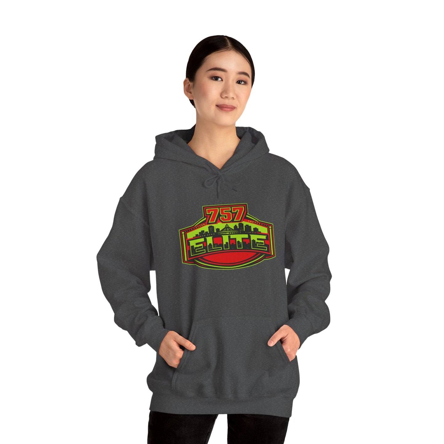757 Elite Hoodie — Hampton Roads Skyline Logo Pullover