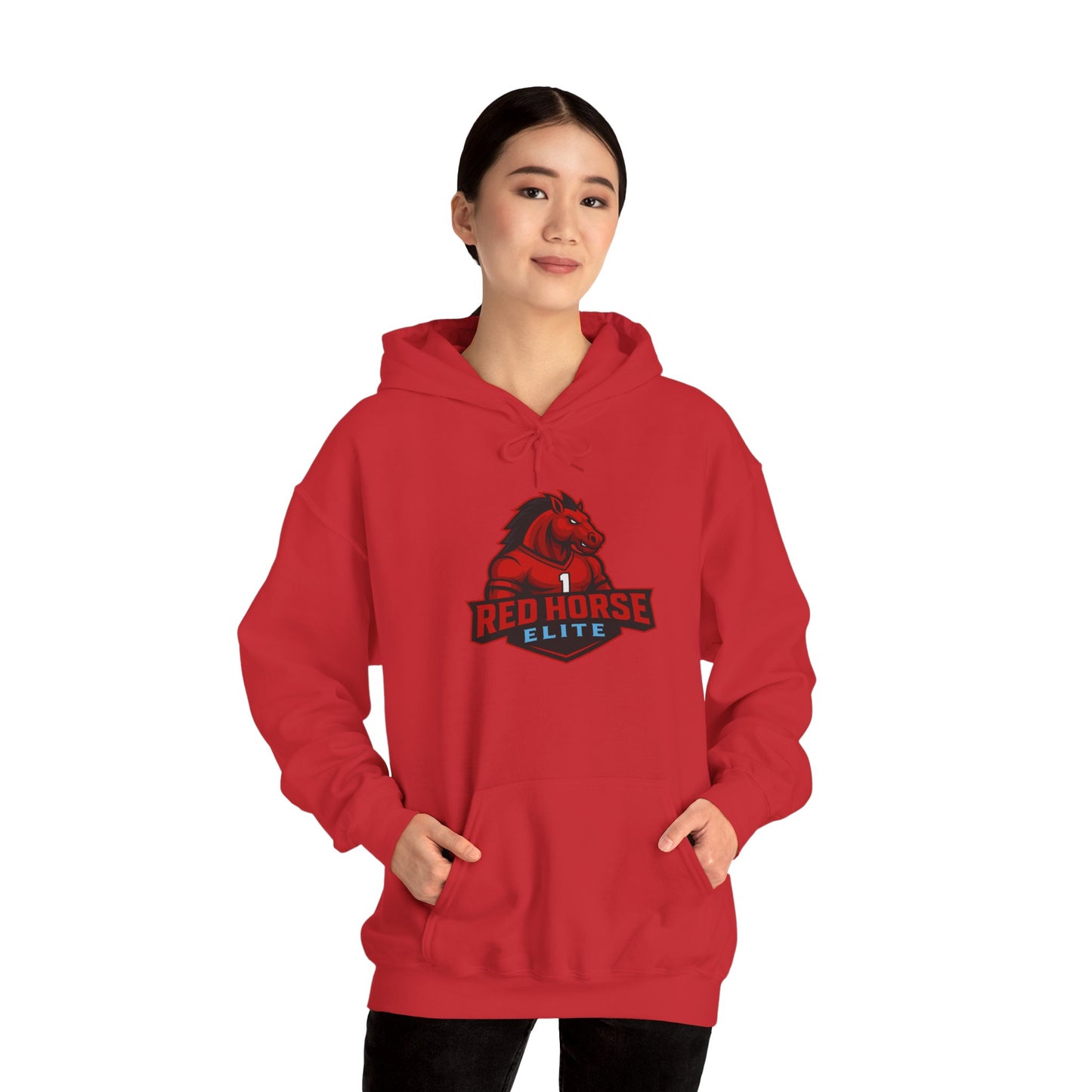Red Horse Elite Logo Hoodie – Athletic Team Pullover