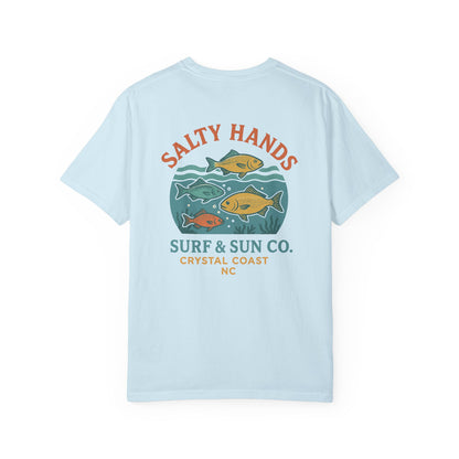 Salty Hands Surf & Sun T-Shirt — Crystal Coast Fishing Graphic Tee