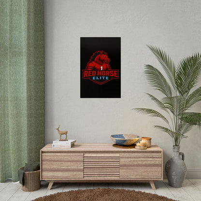 Red Horse Elite Logo Poster — Rolled Gaming Team Wall Art