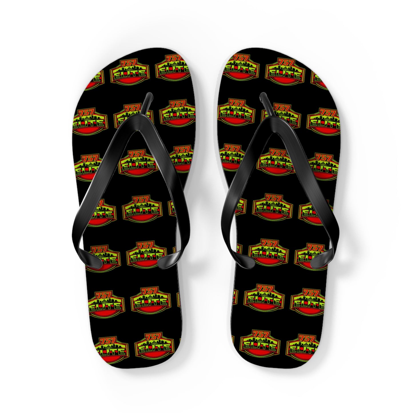 Elite Logo Flip Flops — Patterned Beach Sandals