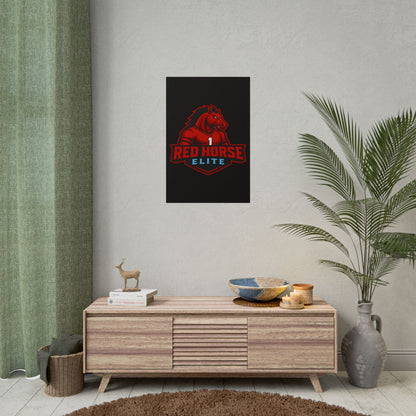 Red Horse Elite Logo Poster — Rolled Gaming Team Wall Art