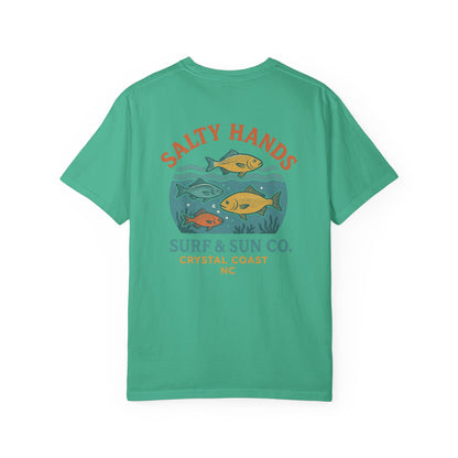 Salty Hands Surf & Sun T-Shirt — Crystal Coast Fishing Graphic Tee