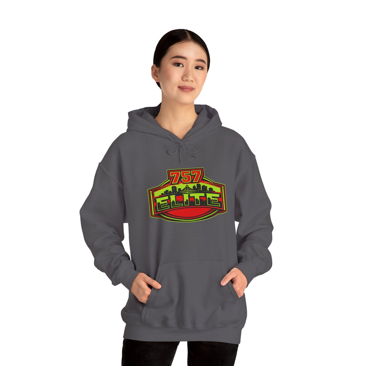 757 Elite Hoodie — Hampton Roads Skyline Logo Pullover