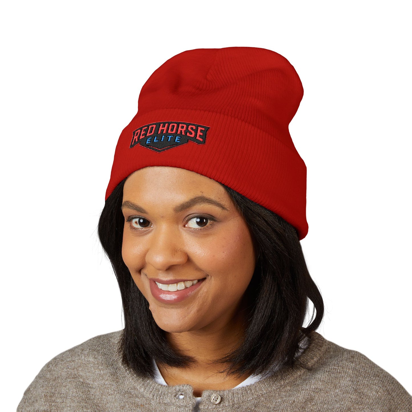 Red Horse Elite Embroidered Cuffed Beanie