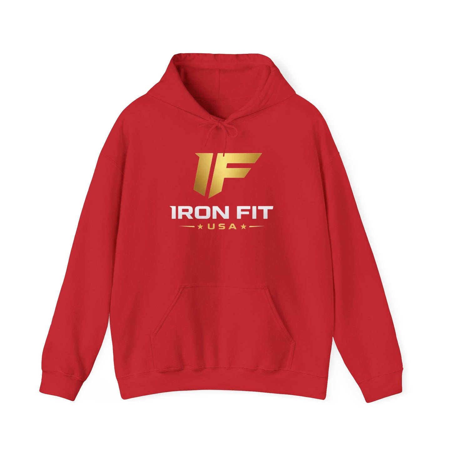 Iron Fit USA Hoodie – Gold IF Logo Athletic Pullover