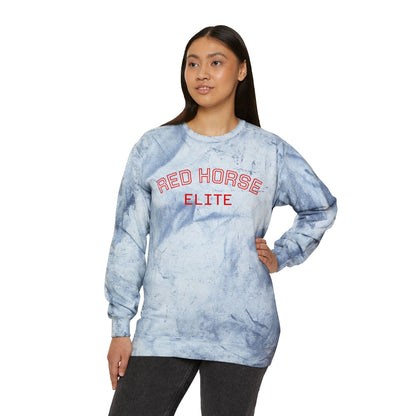 Red Horse Elite Marble Tie-Dye Crewneck Sweatshirt