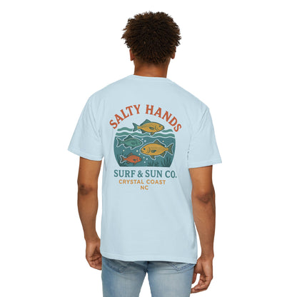 Salty Hands Surf & Sun T-Shirt — Crystal Coast Fishing Graphic Tee