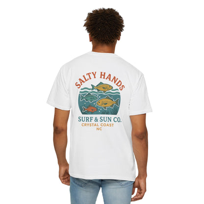 Salty Hands Surf & Sun T-Shirt — Crystal Coast Fishing Graphic Tee