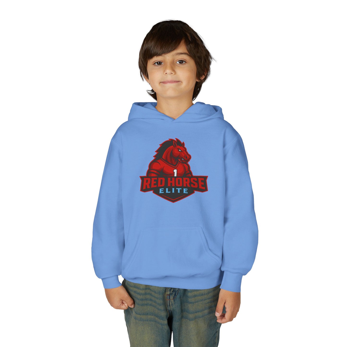 Youth Hoodie — Red Horse Elite Sports Logo Sweatshirt