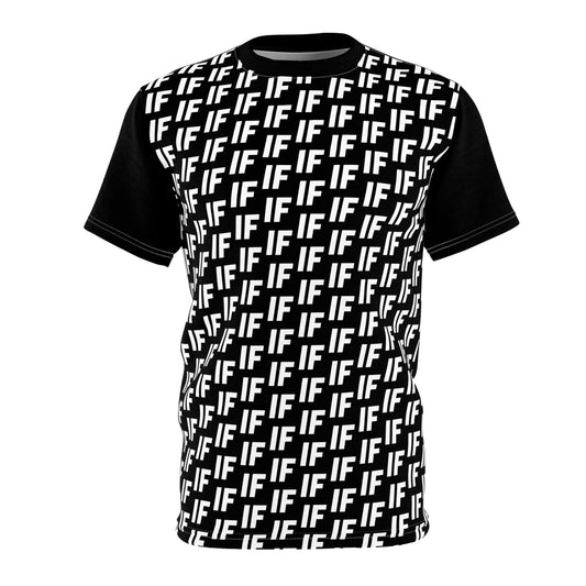 Trendy Unisex Graphic Tee - Black & White 'IF' Design, Modern Streetwear, Casual Wear, Gift for Him/Her, Cool Everyday Style