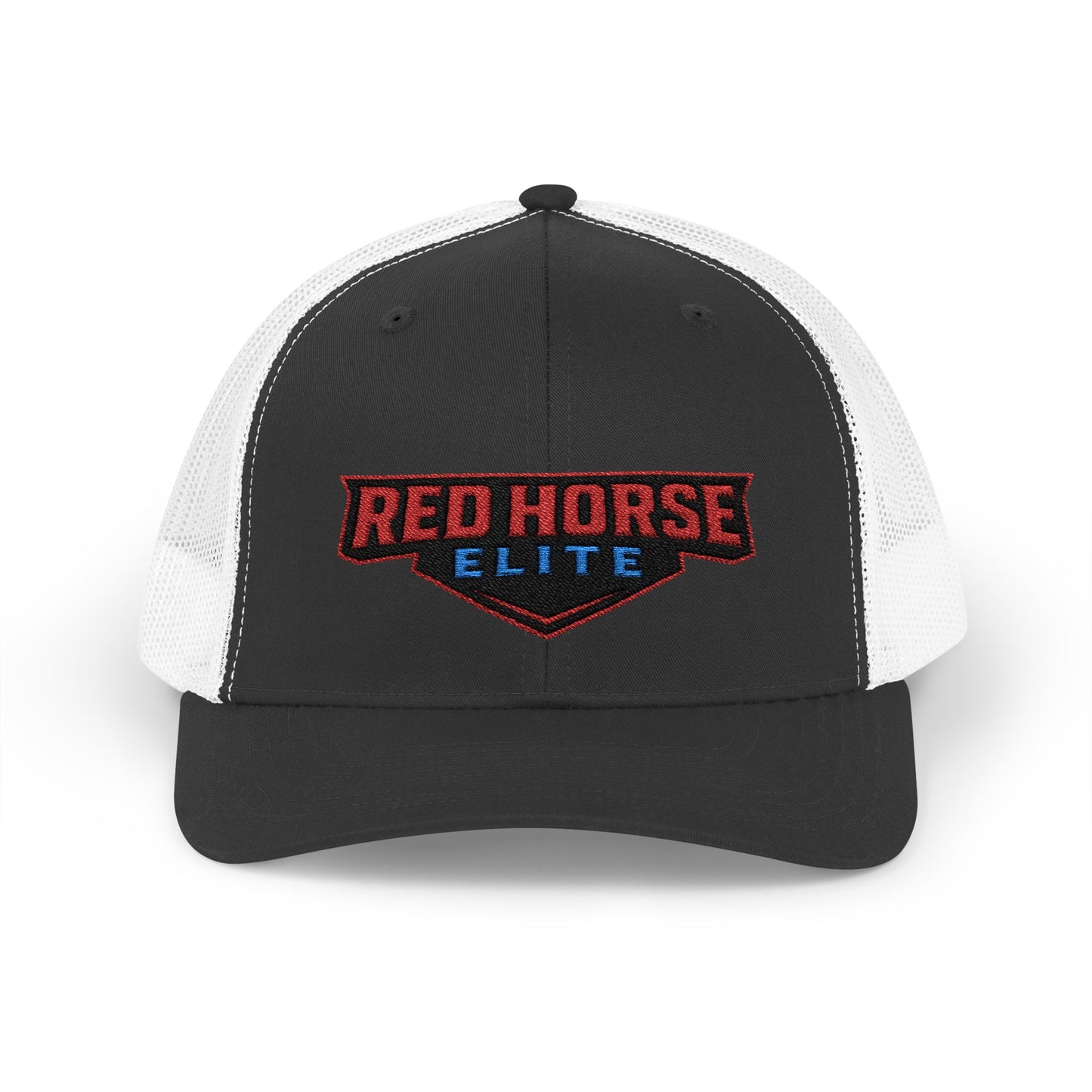 Red Horse Elite Trucker Cap — Embroidered Snapback Hat
