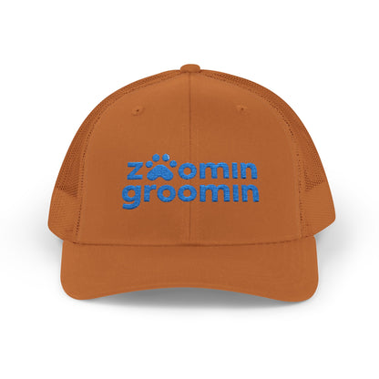 Embroidered Zoomin Groomin Snapback Trucker Cap - Perfect Gift for Pet Lovers, Dog Groomers, Animal Enthusiasts, Casual Wear, Fun Accessories