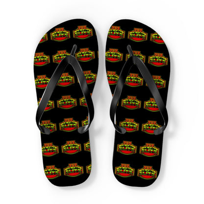 Elite Logo Flip Flops — Patterned Beach Sandals