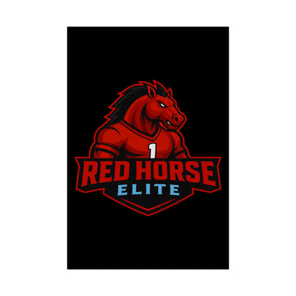 Red Horse Elite Logo Poster — Rolled Gaming Team Wall Art
