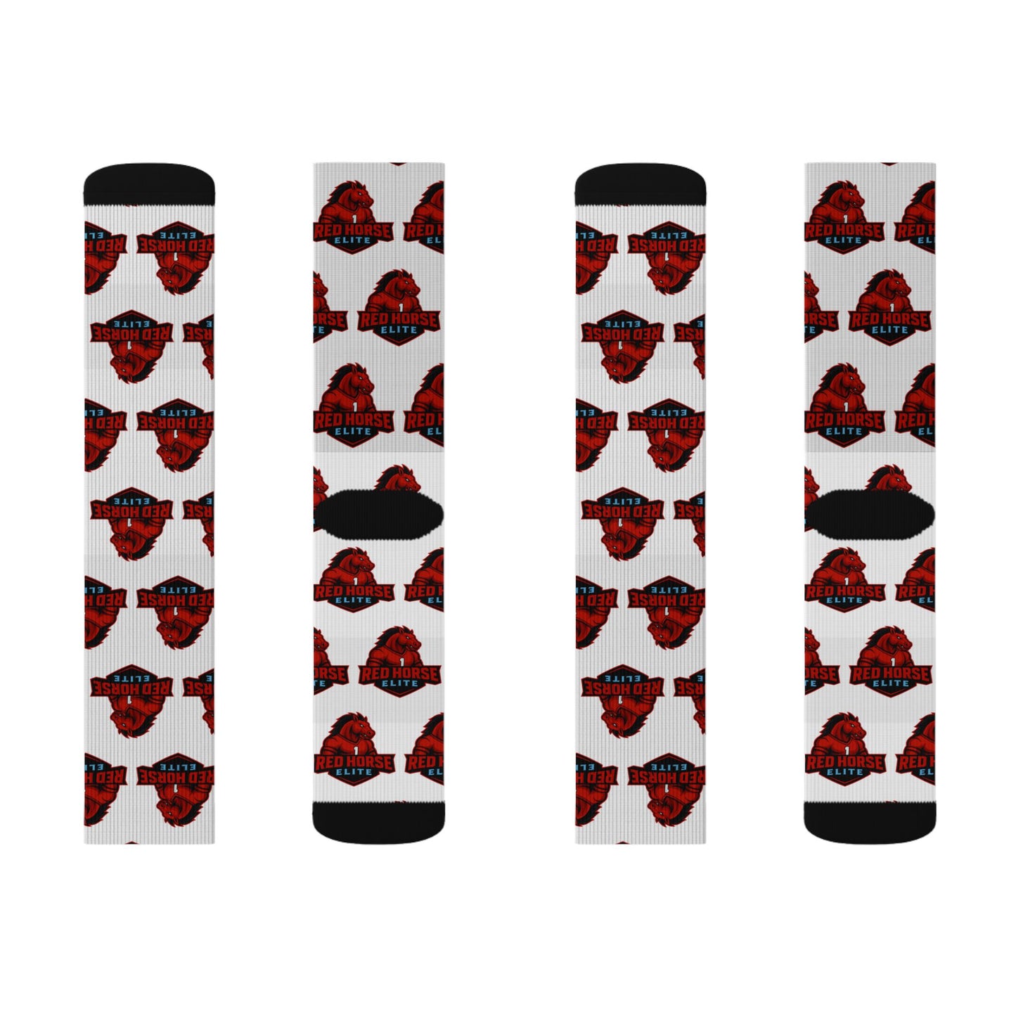 Red Horse Sublimation Socks — Cozy Novelty Crew Socks
