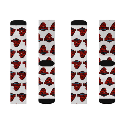 Red Horse Sublimation Socks — Cozy Novelty Crew Socks